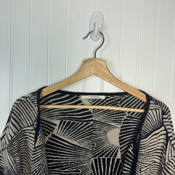 Sibin Linnebjerg Sweater XS  Geometric Print Multicolor Pockets 3/4 Sleeve Open - Picture 2 of 11